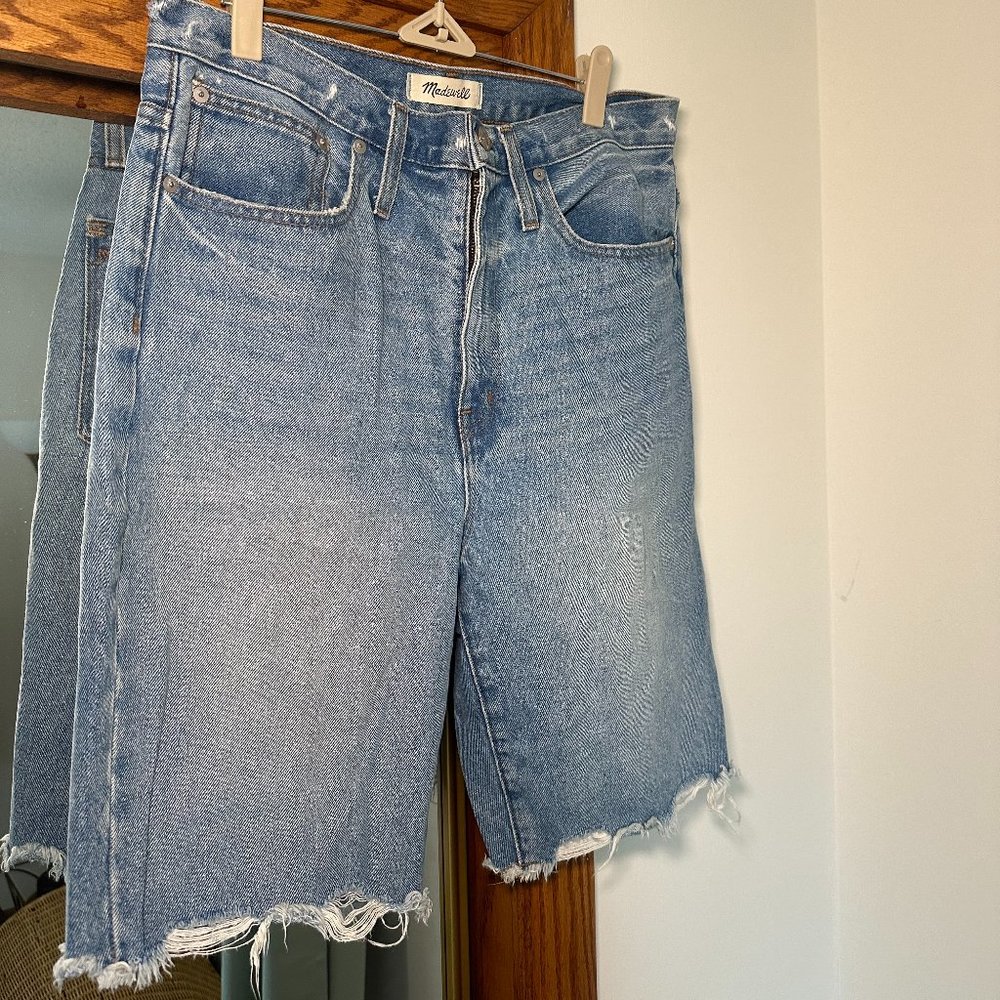 Madewell High Rise Long Denim Shorts - Hedrick Wash